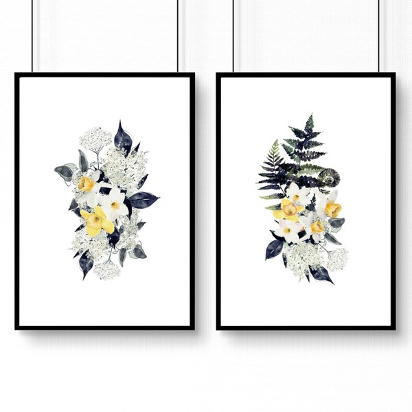 Kitchen prints for walls | set of 2 wall art prints