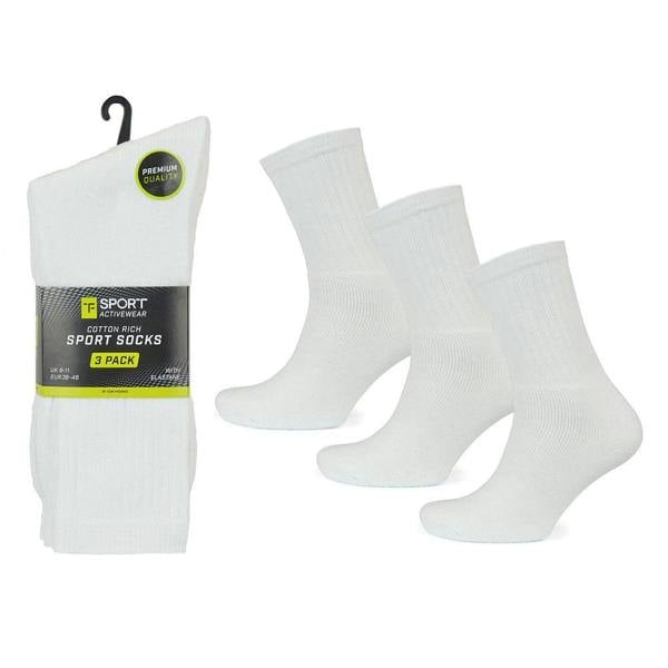 Tom Franks Mens Tom Franks 3 Pack Cotton Rich With Elastane Sport Socks SK614