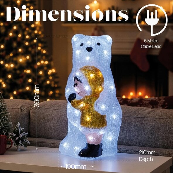 Scotts of Stow Xmas Haus LED Acrylic Bear Outdoor Decoration