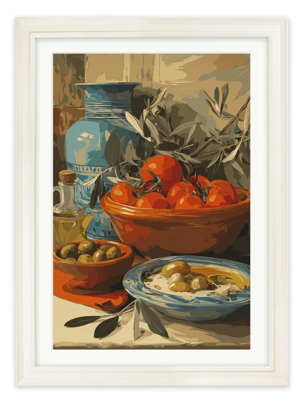Exceptional Art Mediterranean Feast - Cream Hurstwood Frame