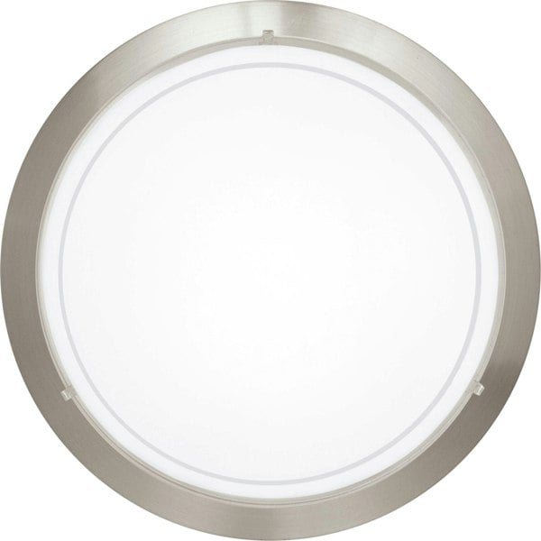 Wall Flush Ceiling Light Satin Nickel White Clear Glass Painted Bulb E27 1x60W Loops