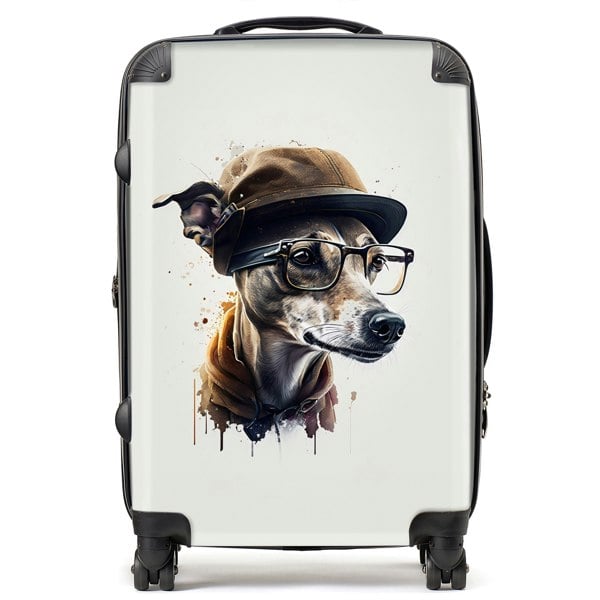 Warren Reed Whippet Dog Splashart Suitcase