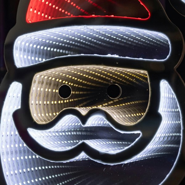 Samuel Alexander 40cm Light up Santa's Face Infinity Christmas Decoration with Red and White LEDs