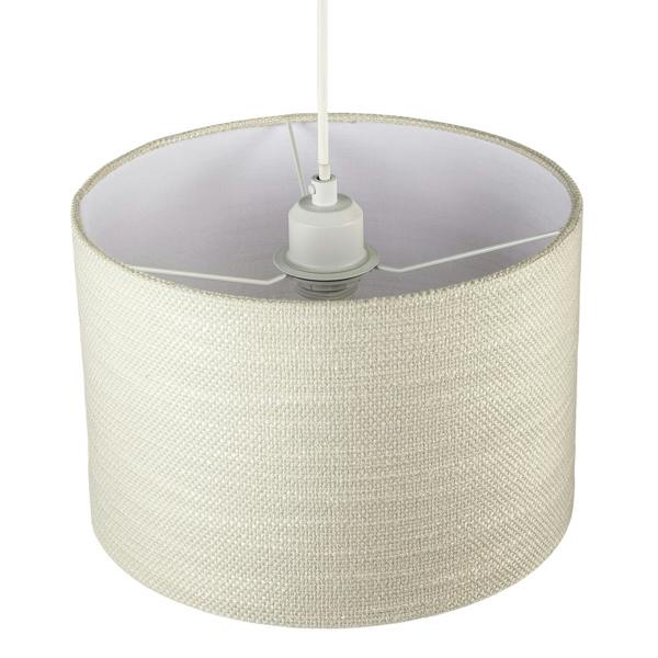 Coconut Milk Textured Linen Pendant Lighting Shade with Diffuser Image 3