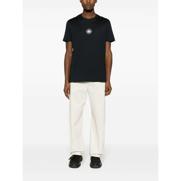Dolce & Gabbana Logo Printed Marina T-Shirt   in  Navy