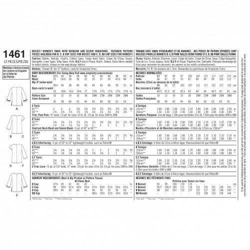 Simplicity Sewing Pattern 1461, Tops for Women, 10-12-14-16-18 - Intermediate