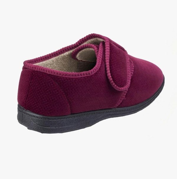 Fleet & Foster SAM Mens Velour Full Slippers Red