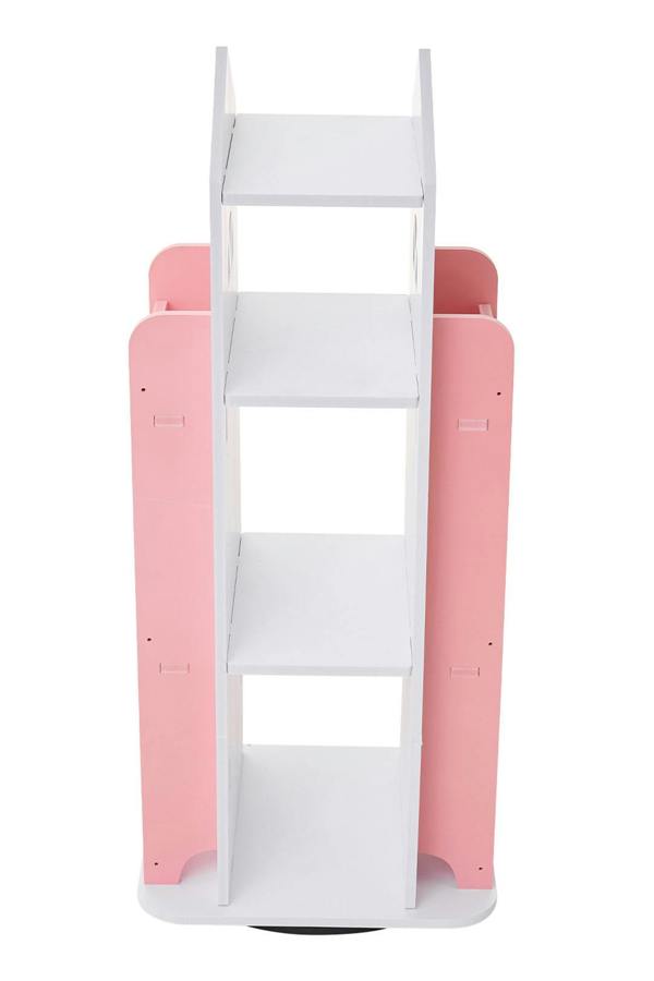 Living and Home 4-Tier Castle Rotating Bookshelf Storage Rack Organiser
