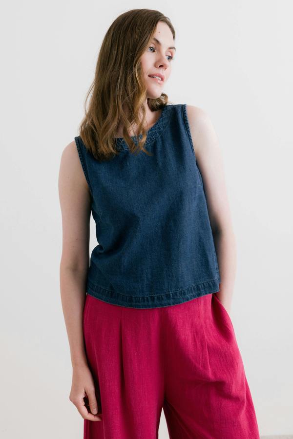 Lily & Me Cora Denim Button Back Vest