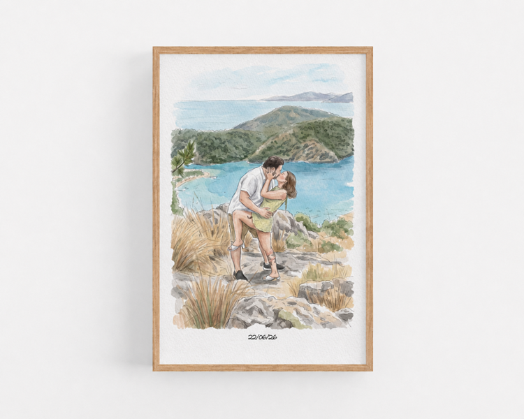 Personalised Engagement Portrait From Photo