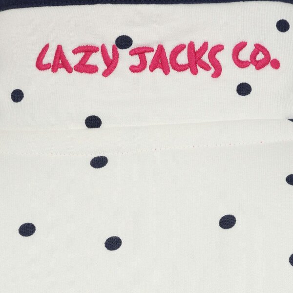 Lazy Jacks LJ14 - Ladies Polka Dot Button Neck Sweatshirt - Chalk