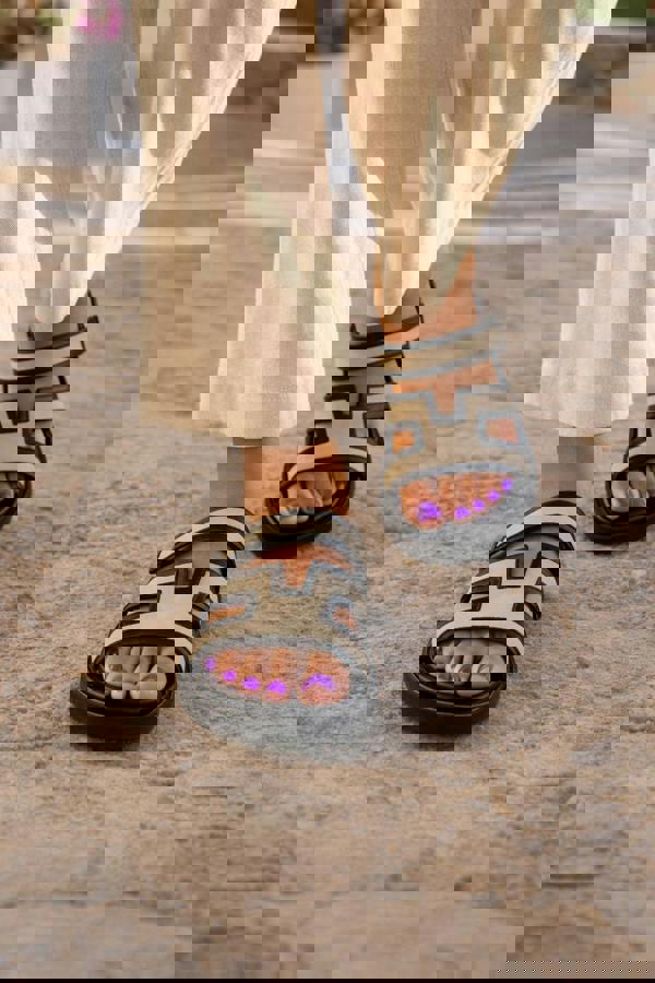 Trendy Trotters Black Cut-Out Footbed Slide Sandals - Women’s Easy Summer Slip-On-Shoes