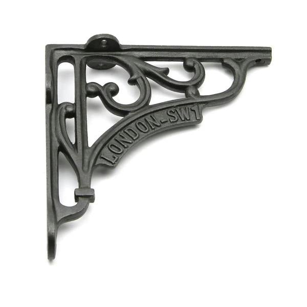 Pair of Antique Cast Iron London SW1 Shelf Brackets 150mm x 150mm