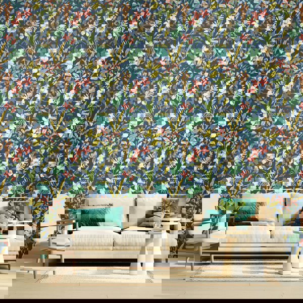 Hoopla Walls Oasis - Navy Twist 10m Wallpaper