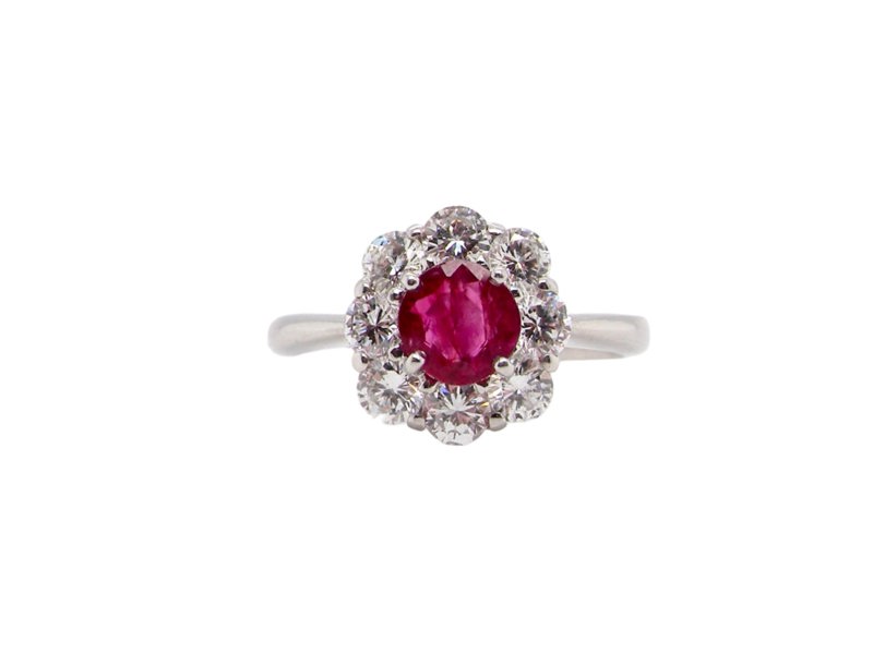 Vintage Tom A fine Ruby and Diamond cluster ring