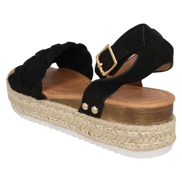 Spot On Ladies Spot On Wedge Flatform Sandals F12021