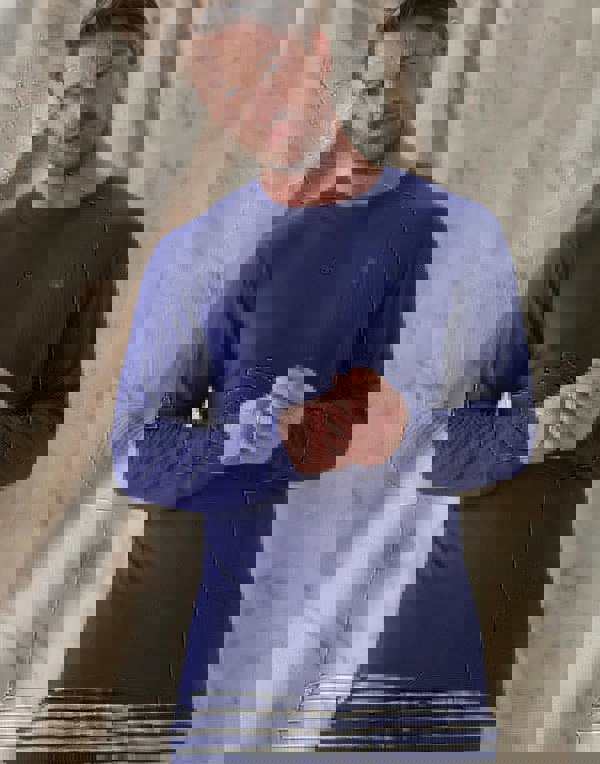 Two-pack Men's Bamboo Long Sleeve T-Shirts – Navy & Grey Marl - British Boxers