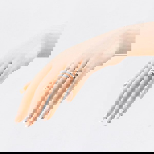 T. H. Baker 9ct White Gold 1.00ct Lab Grown Diamond Two Row Spiral Ring LGR43802-100