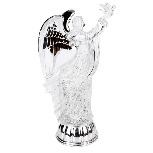3cm LED Light Up Angel Figure Swirling Glitter Acrylic Christmas Decoration image 7