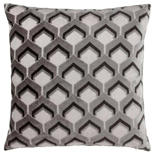 Paoletti Ledbury Jacquard Cushion Cover - Grey/Black - 