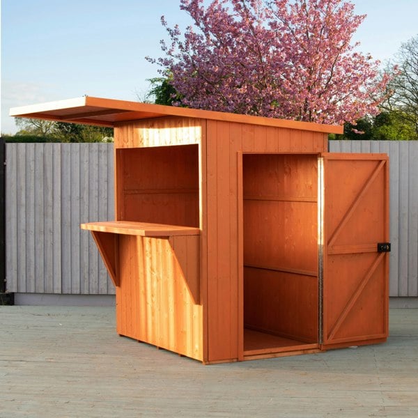 Shire Garden Bar Pent Roof 6x4 12mm interlock Cladding - Best Shed