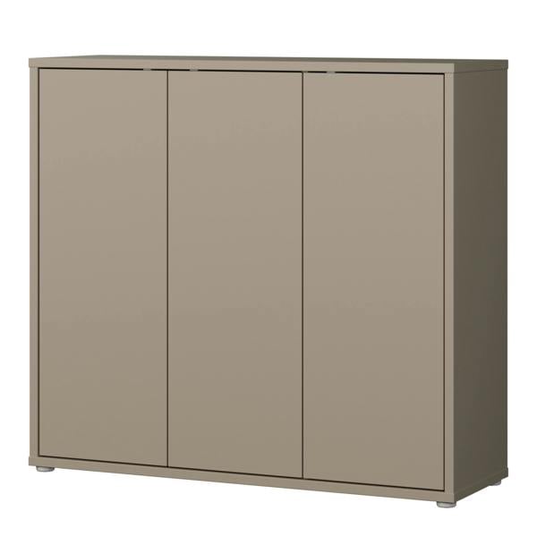 Furniture To Go Alice Springs Shoe Cabinet with 3 Doors Push-to-Open in Taupe