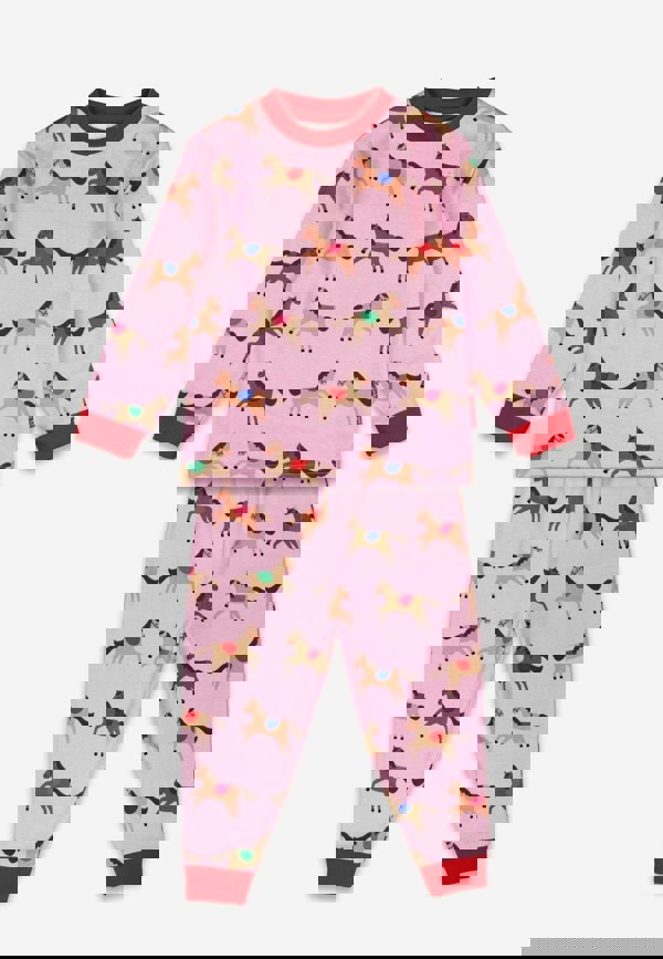 Organic Pink Horse and Pony Print Pyjamas - Toby Tiger