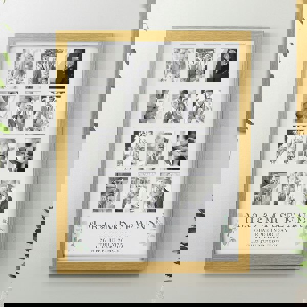 Personalised Memento Company Personalised Wedding Oak Multi Photo Frame