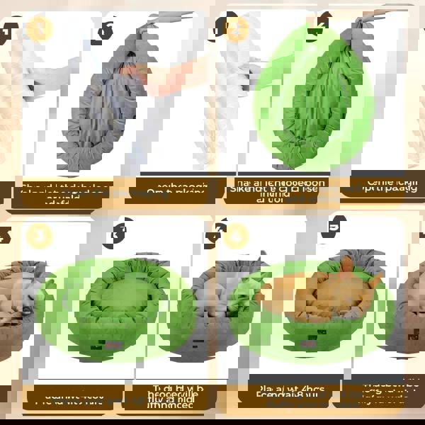 Skylos Donut Dog Bed Velvet Calming Washable Large Small Pet Cushion Soft Mattress