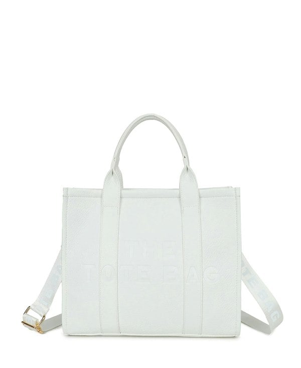 Kitise Vegan Leather Travel Tote Bag Embossed Wide Shoulder Strap