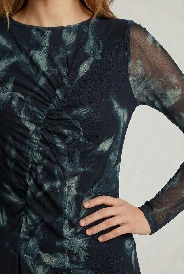 Izabel London Floral Semi Sheer Hanky Hem Midi Dress