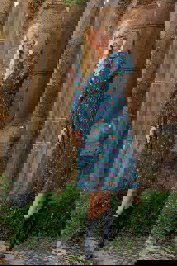 Mudflower Floral Lurex Dress