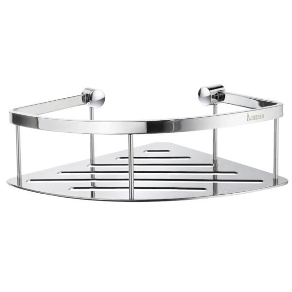 Polished chrome corner shower basket