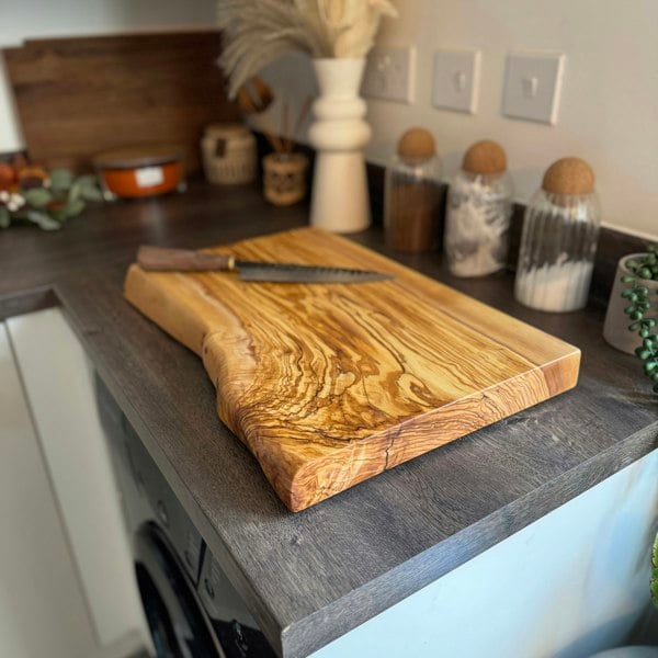 Giraffes & Craftz XL Live Edge Olive Wood Chopping Board