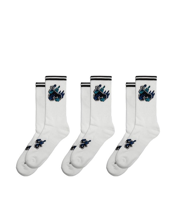 Money Flaming Ape Sport Socks 3pk White
