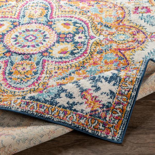 Livabliss Floransa-Vintage Yellow Blue Beige Orange Traditional Boho Rug
