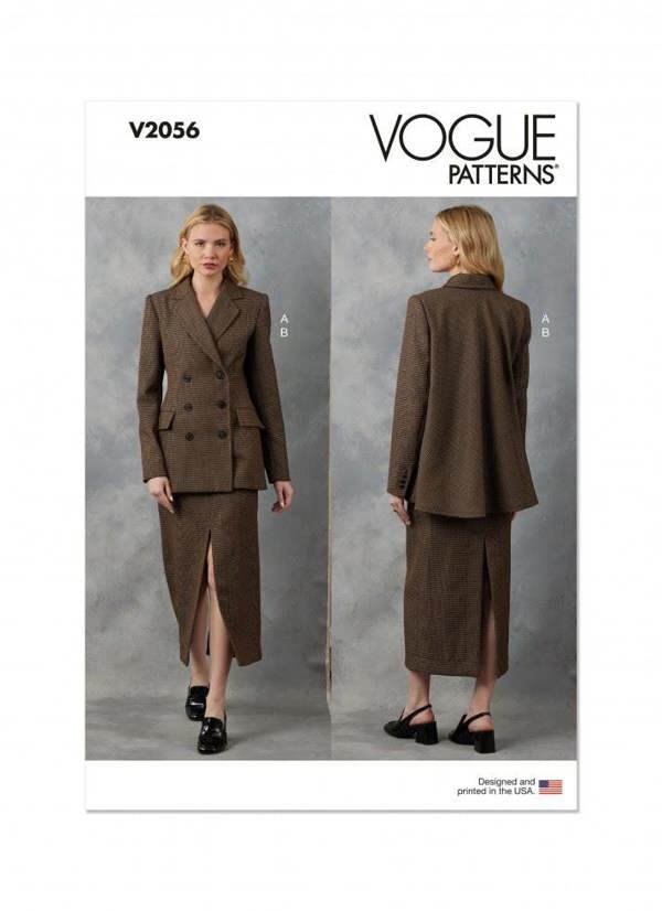 Vogue Sewing Pattern 2056, Jackets, Skirts, Suits for Women, B5 (8-10-12-14-16) - Advanced