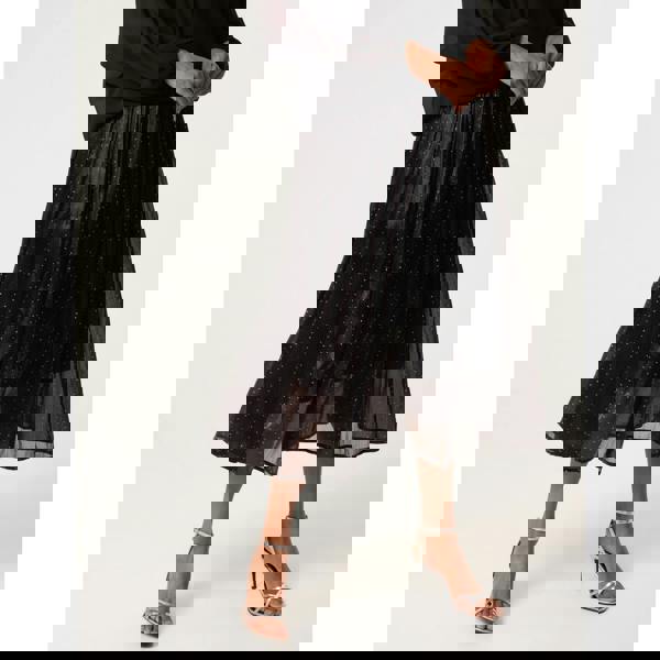 Blue Vanilla Shimmery Stud Detailed Tulle Skirt