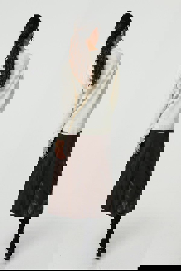 Ivory | Floral Sequin Detail Long Sleeve Jumper
