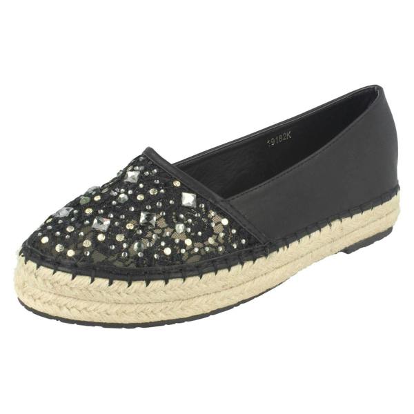 Savannah Ladies Savannah Slip On Espadrille Casual Pumps