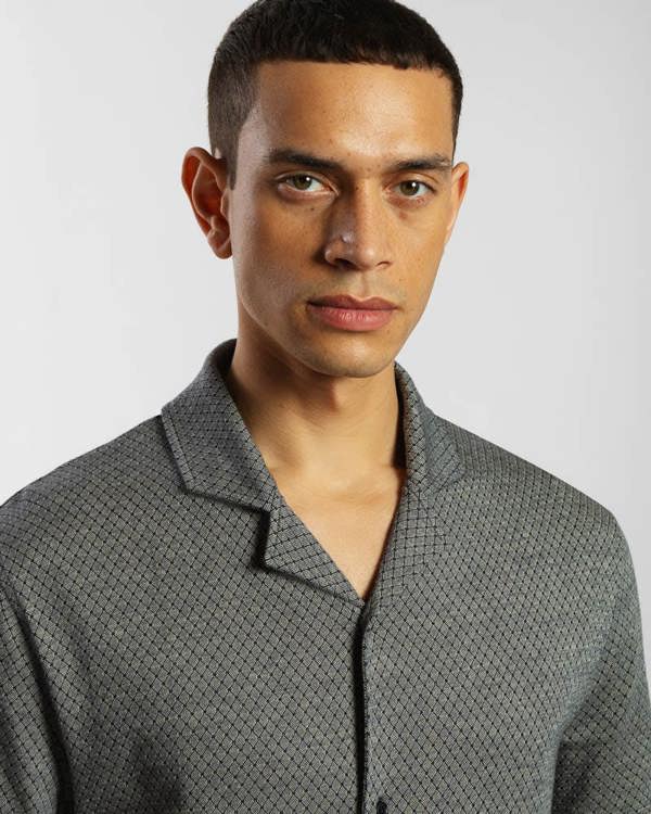 Steel & Jelly Diamond & Dot Jacquard Short Sleeve Shirt