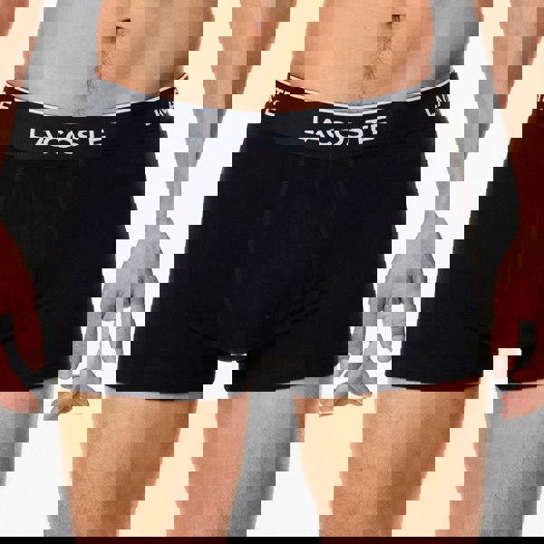 Lacoste 3 Pack Cotton Stretch Trunks Black