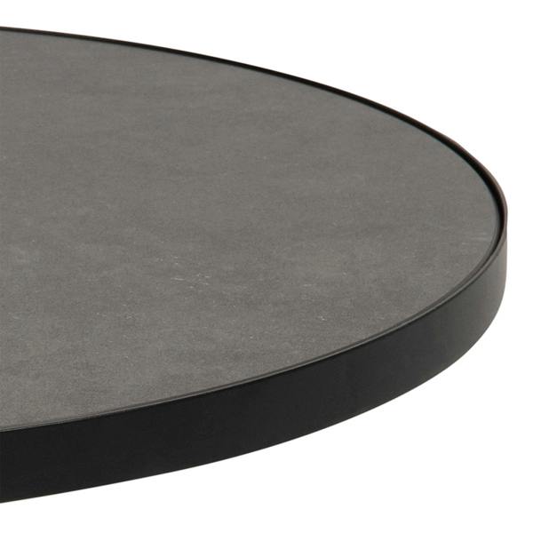 Wyld Haus Hamburg Round Black Ceramic Coffee Table Steel Pillar Base