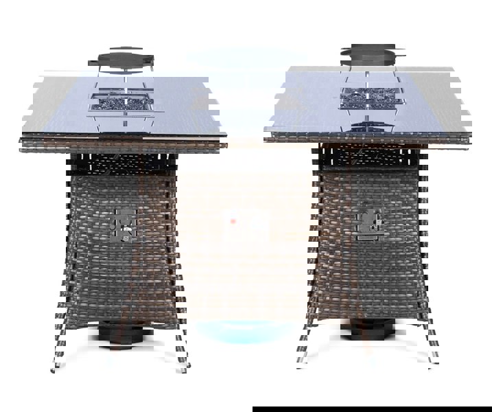 Giardino Fire Pit 4 Seater Square Rattan Dining Table
