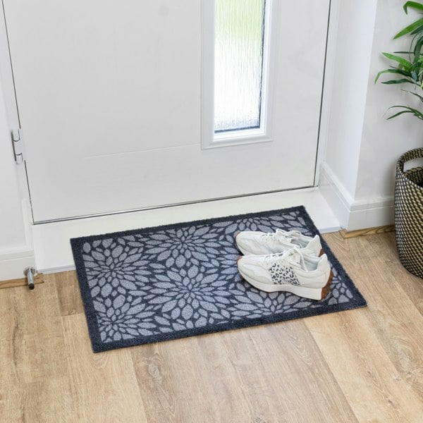 JVL Mega Mat Machine Washable Entrance Runner and Doormat Set, Flowers