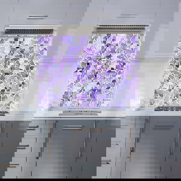 Warren Reed - Designer Purple and White Mosaic Design Kitchen Splashback