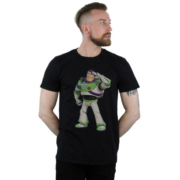 Disney Mens Toy Story Buzz Lightyear Standing T-Shirt - Black