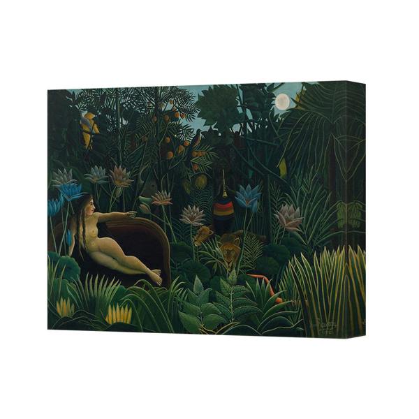 Benjamin Tate Design Moonlit Jungle Night Scene Canvas Art Print With Reclining Nude Figure