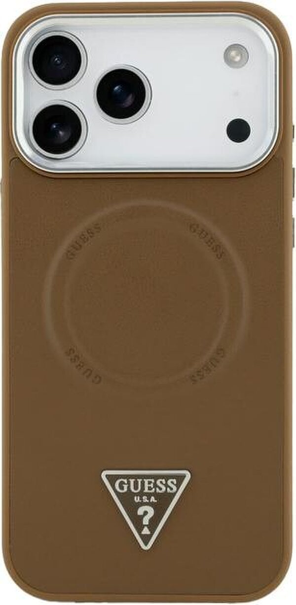 Guess Triangle Logo Case with MagSafe for iPhone 17 Pro Max 6.9" Brown - GUHMP17XPSDTSCMW
