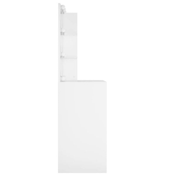 Berkfield Dressing Table with LED White 60x40x140 cm
